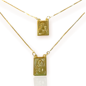 Colar Dourado Escapulário Sag. Coração G