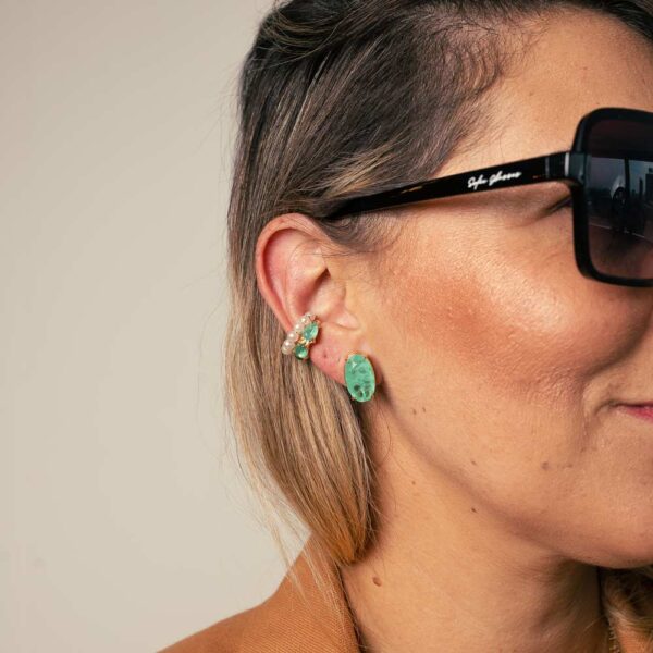 Piercing Fake Dourado 3 Gotas Turmalina - Image 2
