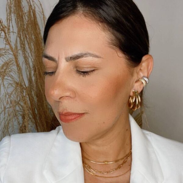 Colar Dourado Fita Diamantada Rígida Ajustável - Image 3
