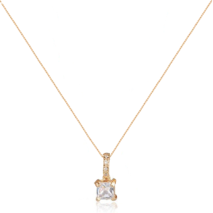 Colar Dourado Argola Cravejada