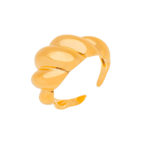 Anel Dourado Croissant Grosso Ajustável