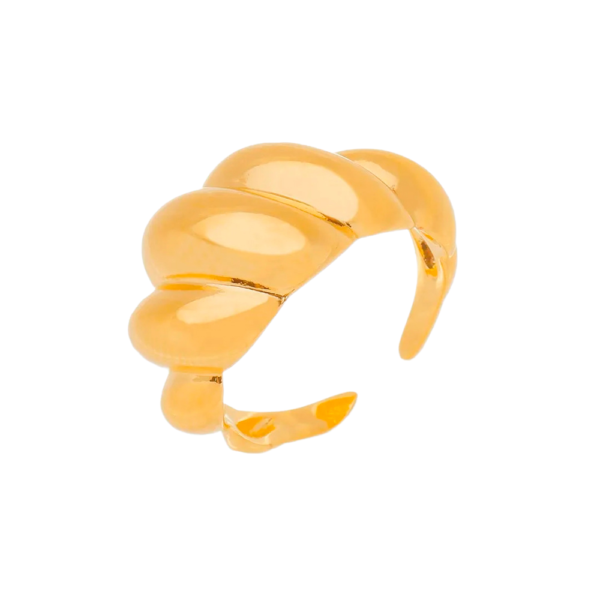Anel Dourado Croissant Grosso Ajustável