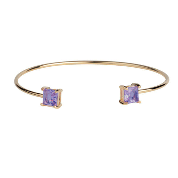 Bracelete Dourado 2 Quadrados Liso Ajustável - Image 3