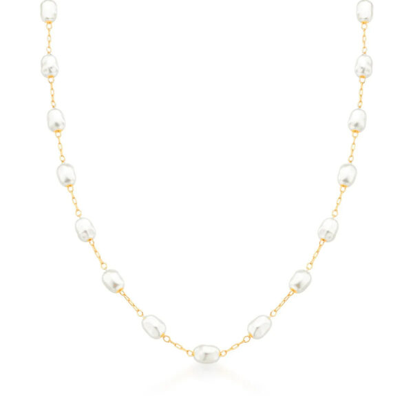 Choker Dourado Várias Pérolas Água Doce