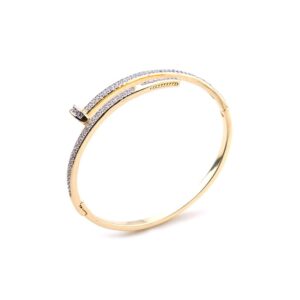 Bracelete Dourado Prego Cravejado