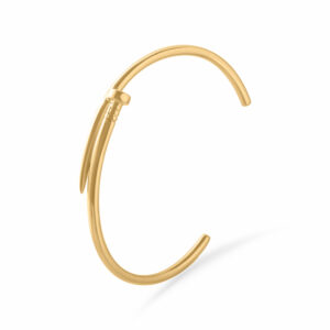 Bracelete Dourado Prego Liso Fino Ajustável