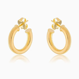 Brinco Dourado Argola Tubo Liso M