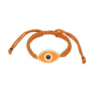 Pulseira Colorida Laranja Olho Grego Esmaltado