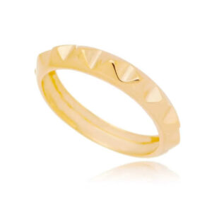 Anel Dourado Spike Liso