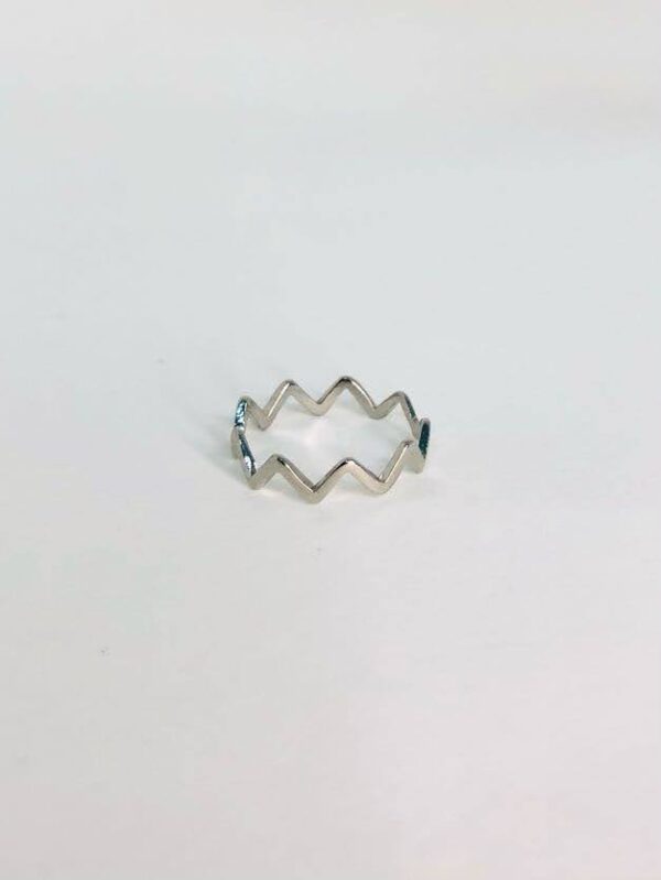 Anel Ródio Zig Zag Fino Liso - Image 3