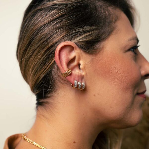 Brinco Dourado Argola Zirc M TRIO - Image 6