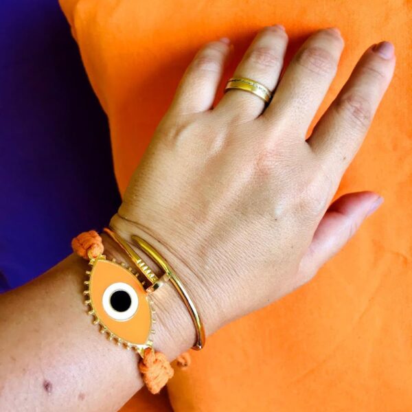 Pulseira Colorida Laranja Olho Grego Esmaltado - Image 2