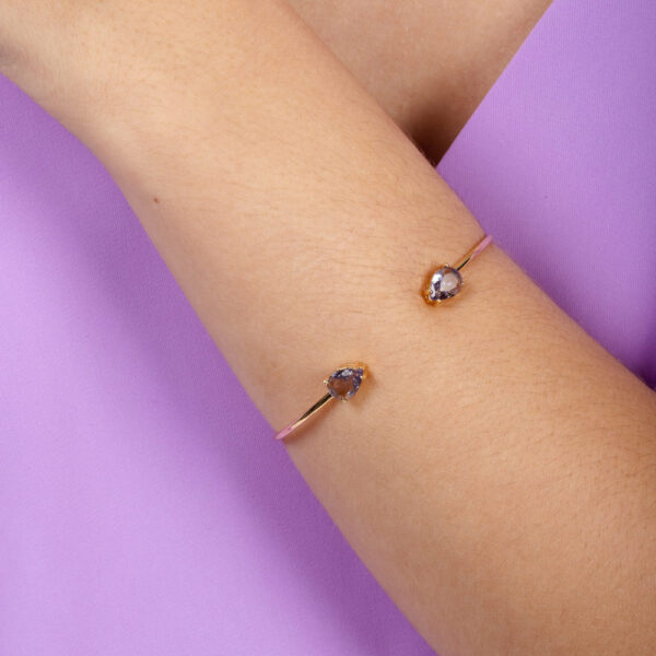 Bracelete Dourado 2 Gota Liso Ajustável - Image 2