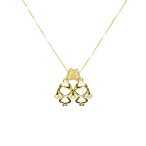Colar Dourado Filhas com Separador de Pingente