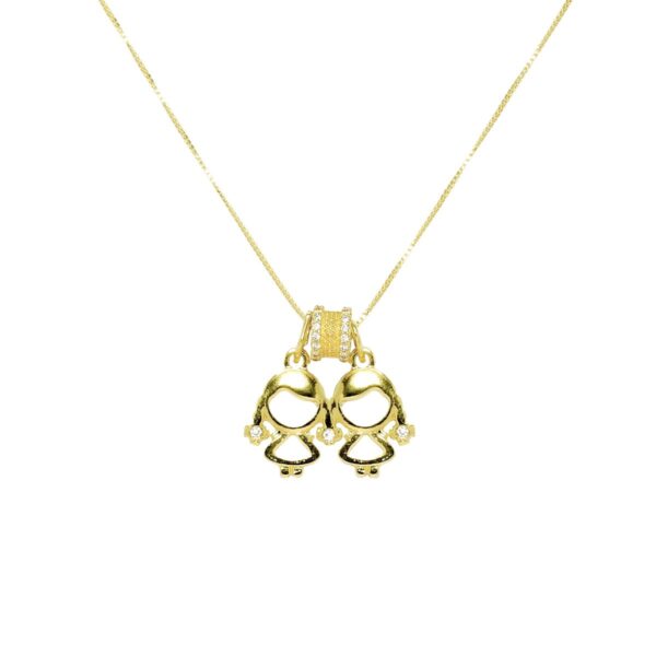 Colar Dourado Filhas com Separador de Pingente