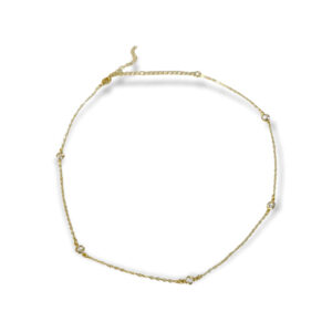 Choker Dourado Zircornias Cristal