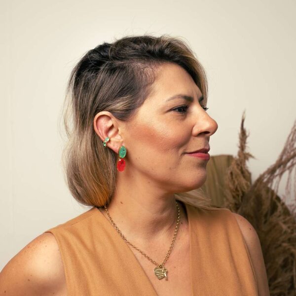 Piercing Fake Dourado 3 Gotas Turmalina - Image 7