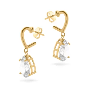 Brinco Dourado Argola Penduradinho Gota
