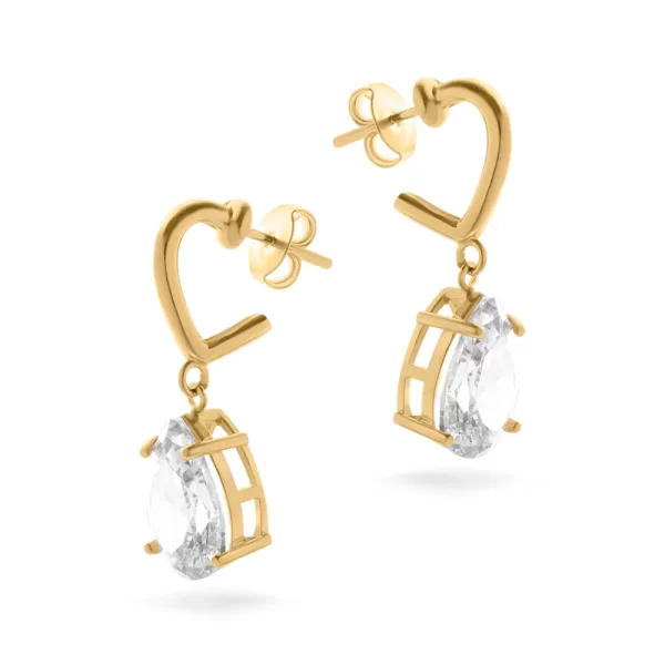 Brinco Dourado Argola Penduradinho Gota