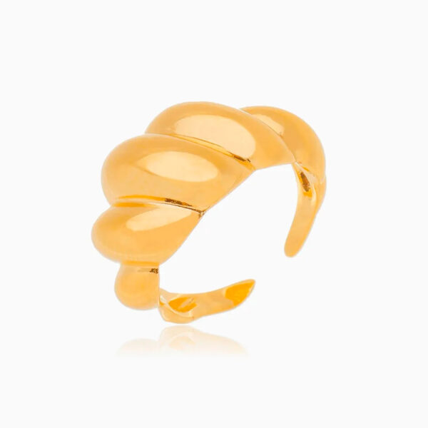 Anel Dourado Croissant Grosso Ajustável - Image 5