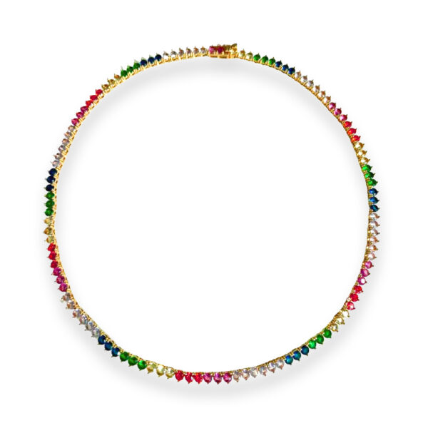 Colar Dourado Riviera 3 Pontos Colors 41cm Fecho Joia