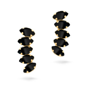 Brinco Dourado Ear Cuff 5 Navetes Black