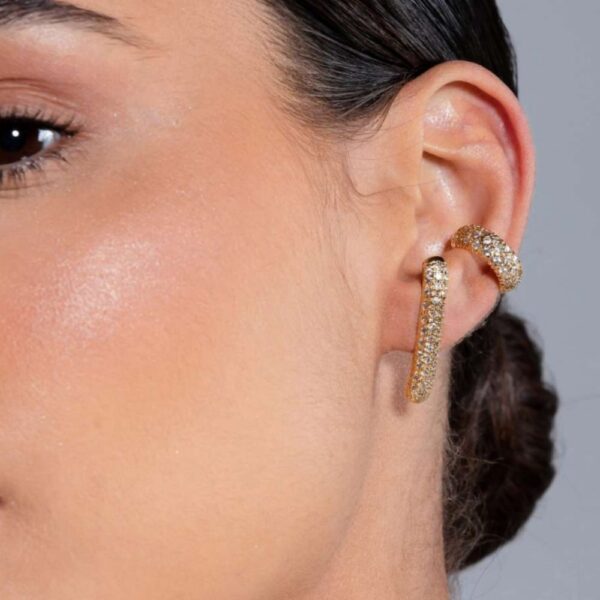 Piercing Fake Dourado Pavê Zircônias - Image 2