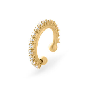 Piercing Fake Dourado Fino Cravejado