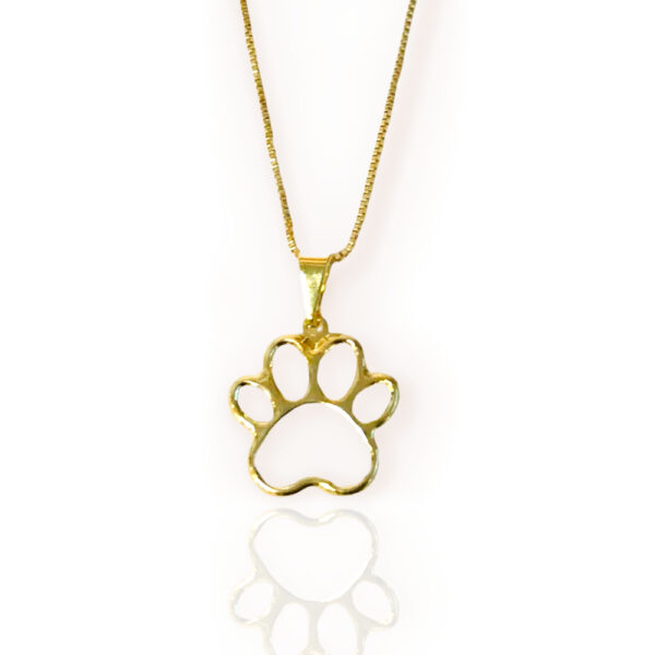 Colar Dourado Pata Pet Lisa Vazada - Image 2
