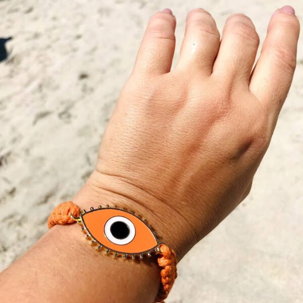 Pulseira Colorida Laranja Olho Grego Esmaltado - Image 4