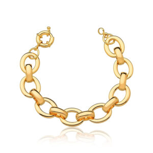 Pulseira Dourada Elos Médio Fecho Boia