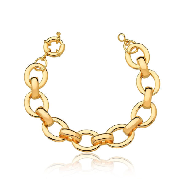 Pulseira Dourada Elos Médio Fecho Boia