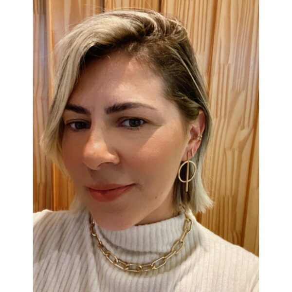 Piercing Fake Dourado Duplo Liso Ajustável - Image 2