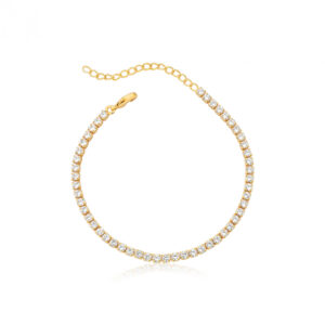 Pulseira Dourada Riviera Zircônias Cristal