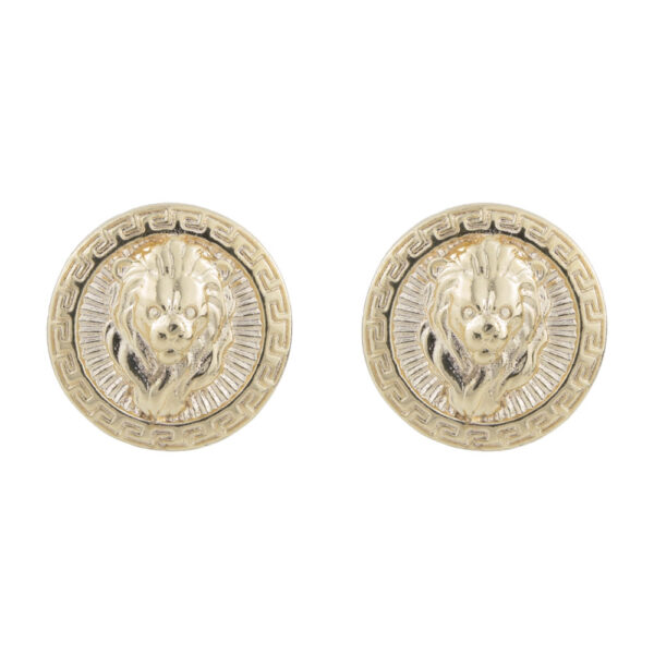 Brinco Dourado Medalha Leão
