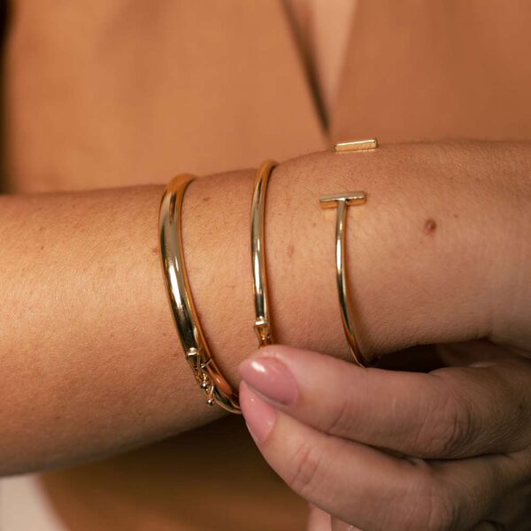 Bracelete Dourado Simples Fino - Image 4