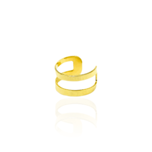 Piercing Fake Dourado Duplo Liso Ajustável