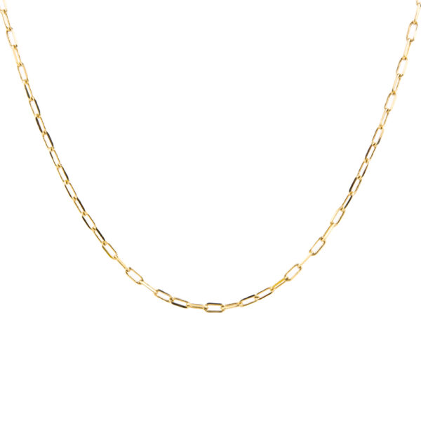 Colar Dourado Elos Quadrados Ajustável Fecho Lagosta Fina - Image 2