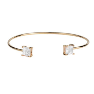 Bracelete Dourado 2 Quadrados Liso Ajustável
