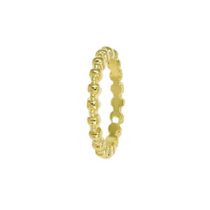 Anel Dourado Bolinhas Liso