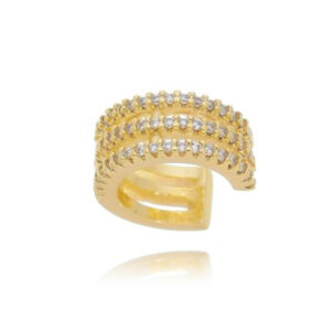 Piercing Fake Dourado 3 Voltas Cravejado
