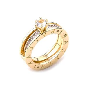 Anel Dourado Solitário Removível