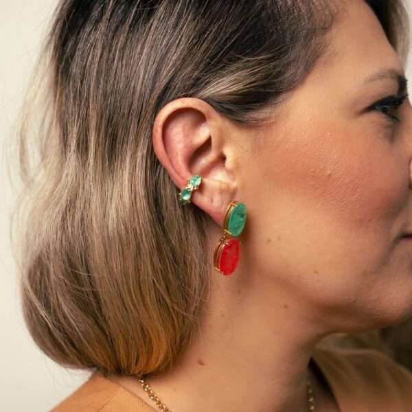 Piercing Fake Dourado 3 Gotas Turmalina - Image 6