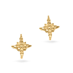 Brinco Dourado Estrela 4 Pontas Liso P