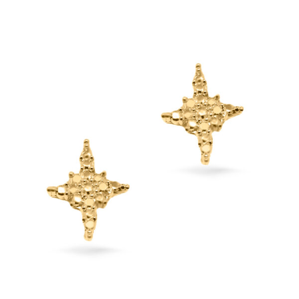 Brinco Dourado Estrela 4 Pontas Liso P