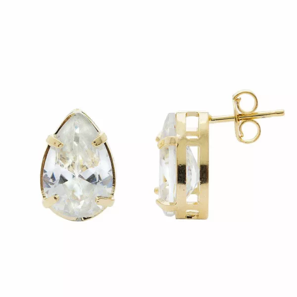 Brinco Dourado Gota Cristal P - Image 2