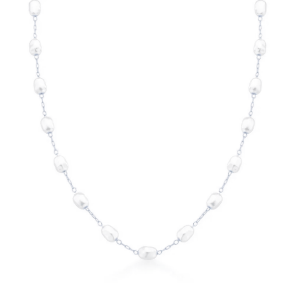 Choker Ródio Várias Pérolas Água Doce Ajustável - Image 2