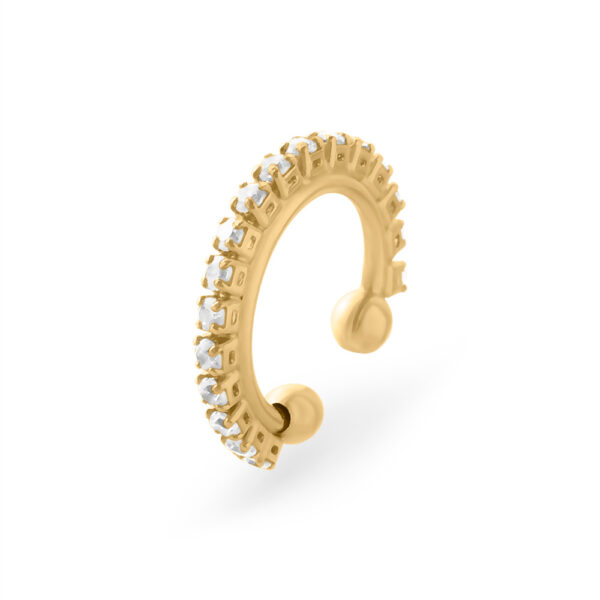 Piercing Fake Dourado Fino Cravejado - Image 2