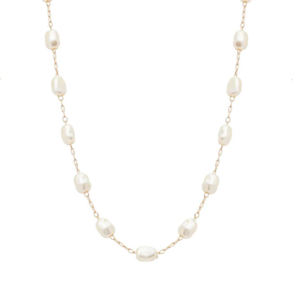 Choker Dourado Várias Pérolas Água Doce - Image 2