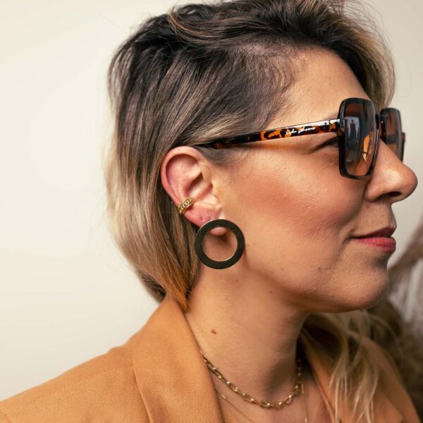 Piercing Fake Dourado 3 Voltas Trançado Bolinhas - Image 4